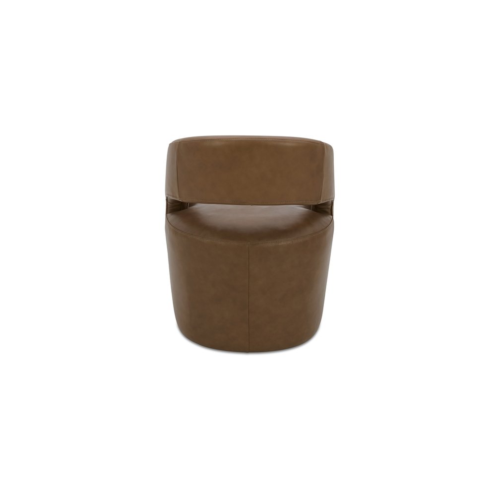 Moes Home - Barrow Rolling Dining Chair Tan Leather - KQ-1044-40-USA view 4