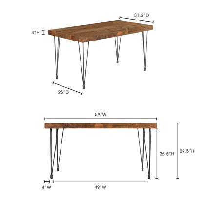 Moes Home - Boneta Dining Table Small - XA-1055-24 veiw 5