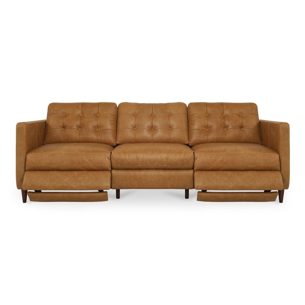 Moes Home - Bridgers Power Recliner Sofa Tan Leather - XQ-1011-40 view 2