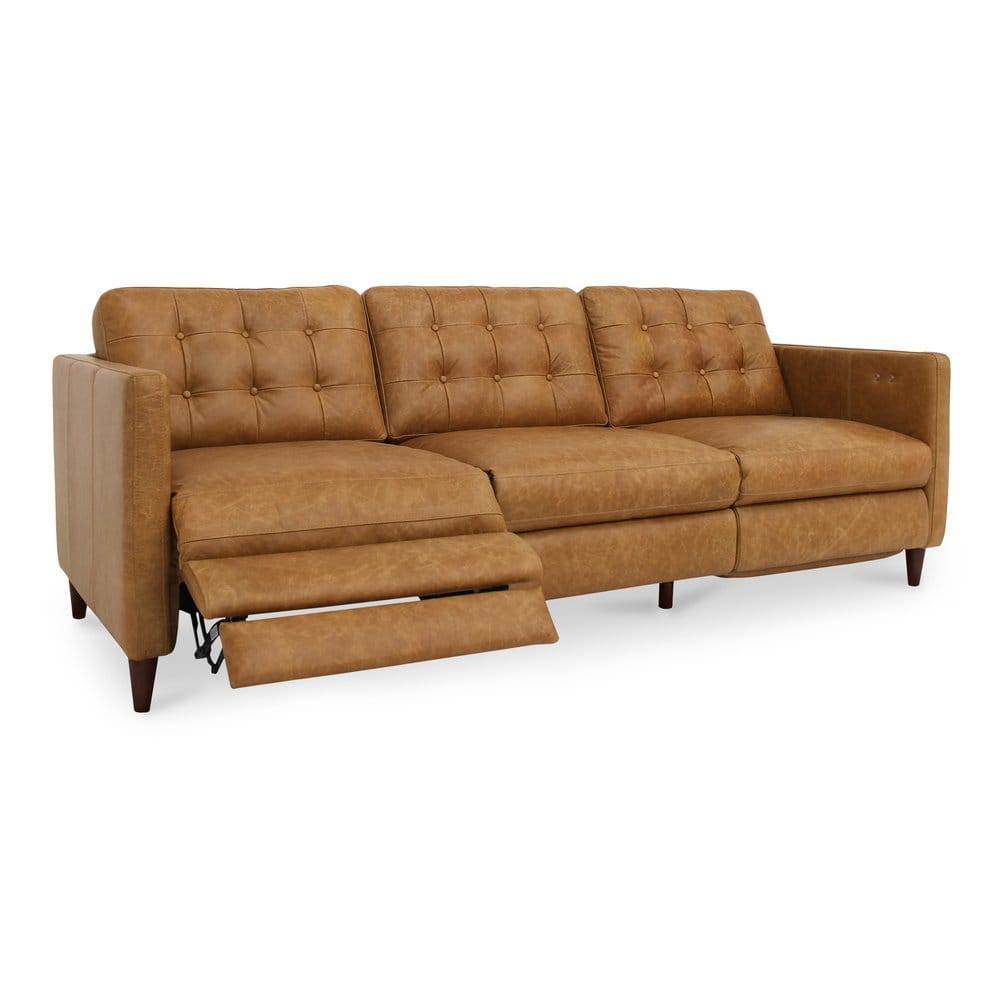 Moes Home - Bridgers Power Recliner Sofa Tan Leather - XQ-1011-40 view 3