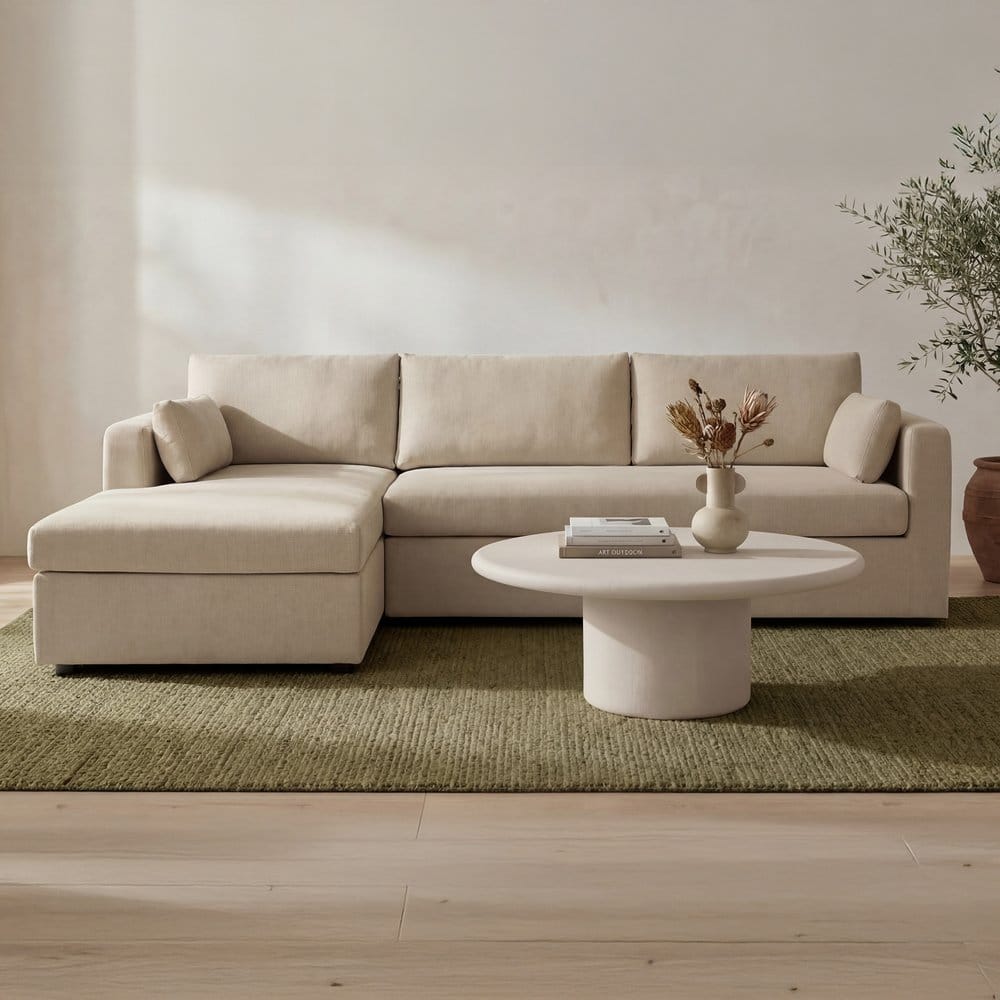 Moes Home - Burrow Sleeper Sectional With Storage Chaise Sand Left - VV-1007-34-L-0 view 9