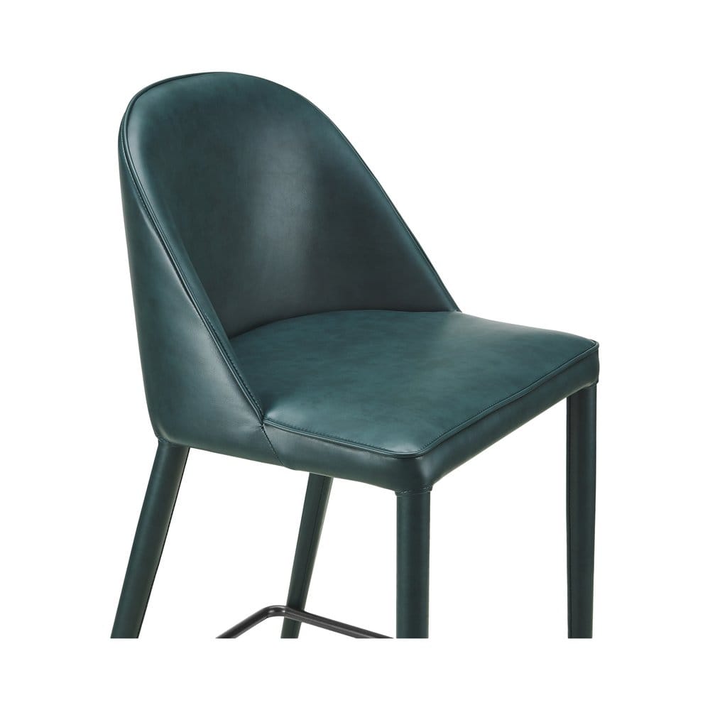 Moes Home - Burton Counter Stool Dark Teal Vegan Leather - YM-1033-36 view 6