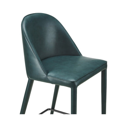 Moes Home - Burton Counter Stool Dark Teal Vegan Leather - YM-1033-36 view 6