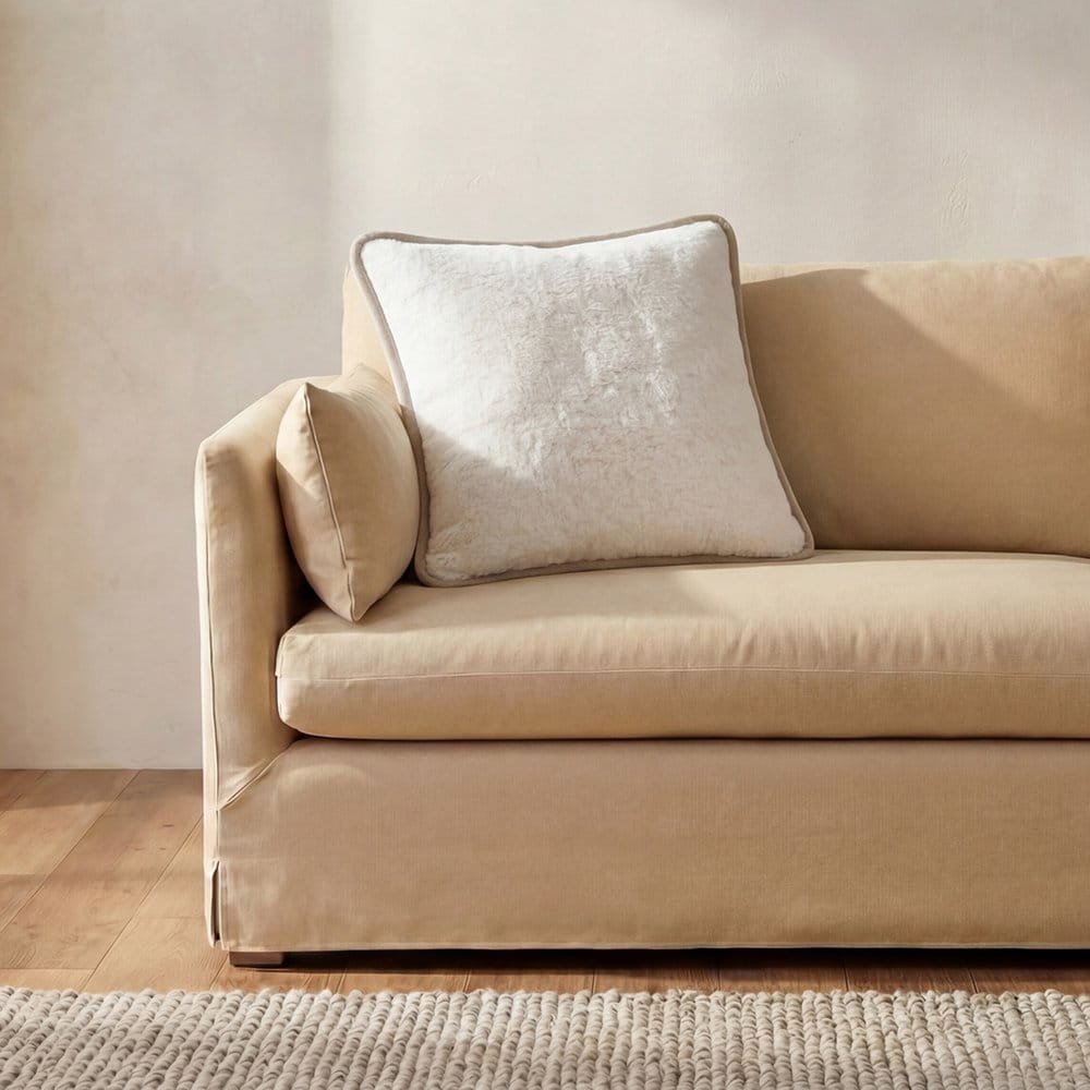 Moes Home - Carr 25In Cushion Faux Fur Cream - OA-1117-05-0 view 7