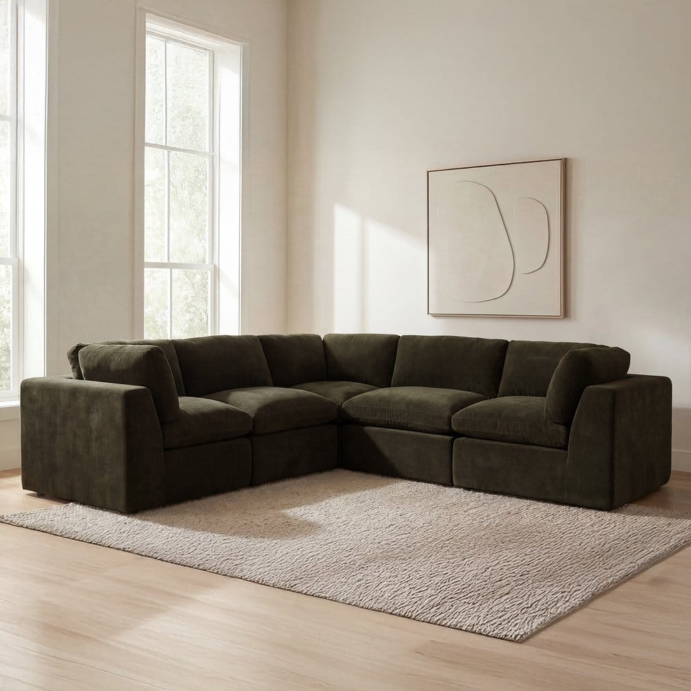 Moes Home - Cates Classic L Modular Sectional Dark Green - VV-1017-27 view 8