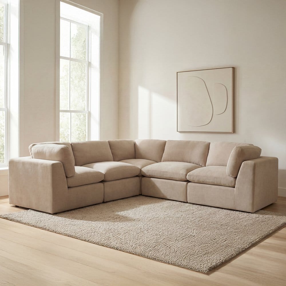 Moes Home - Cates Classic L Modular Sectional Pebble - VV-1017-34 view 8