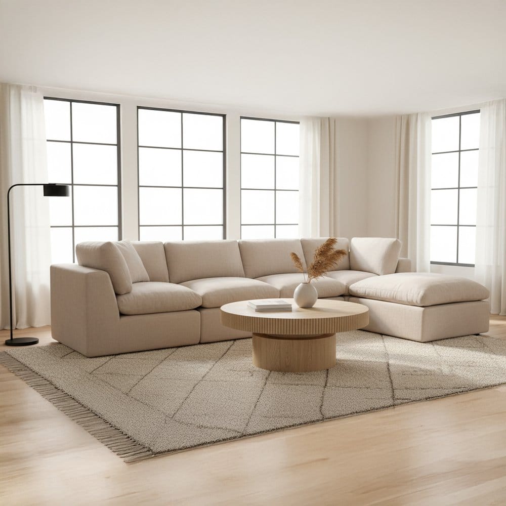 Moes Home - Cates Classic L Modular Sectional Pebble - VV-1017-34 view 9