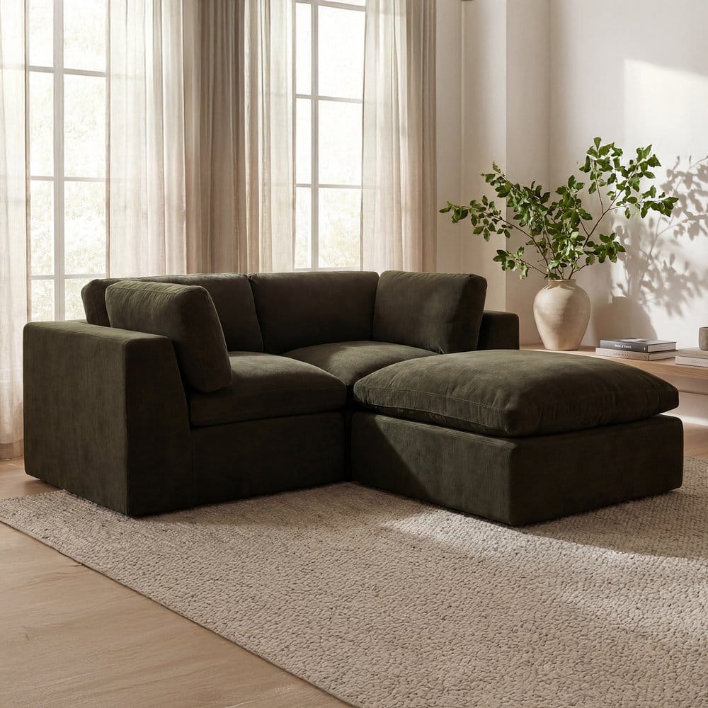 Moes Home - Cates Ottoman Dark Green - VV-1012-27 view 9