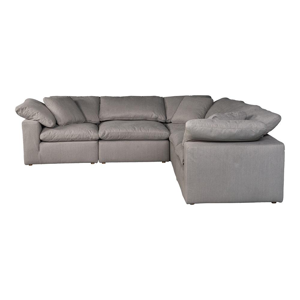 Moes Home - Clay Classic L Modular Sectional Livesmart in Fabric Light Grey - YJ-1010-29 veiw 2