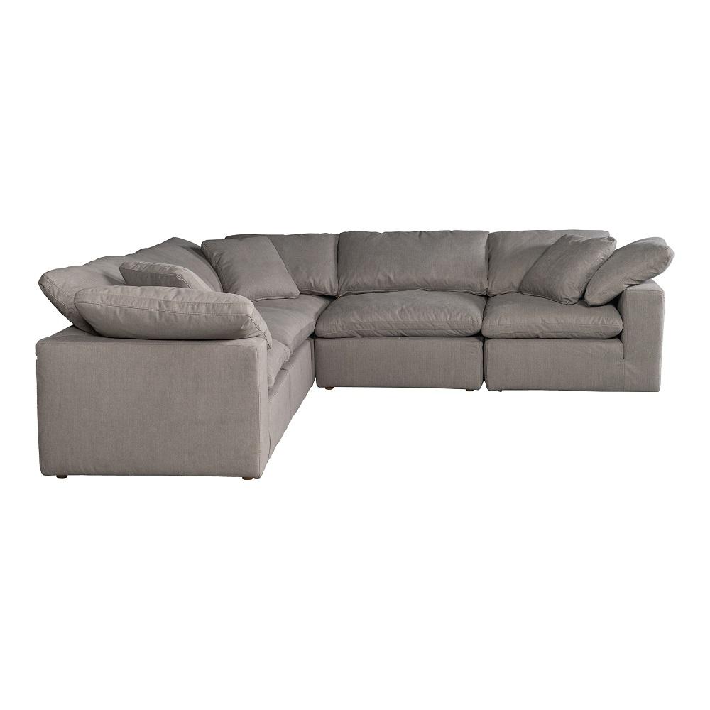Moes Home - Clay Classic L Modular Sectional Livesmart in Fabric Light Grey - YJ-1010-29 veiw 3
