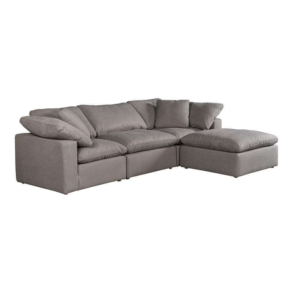 Moes Home - Clay Lounge Modular Sectional Livesmart Fabric in Light Grey - YJ-1008-29 veiw 4