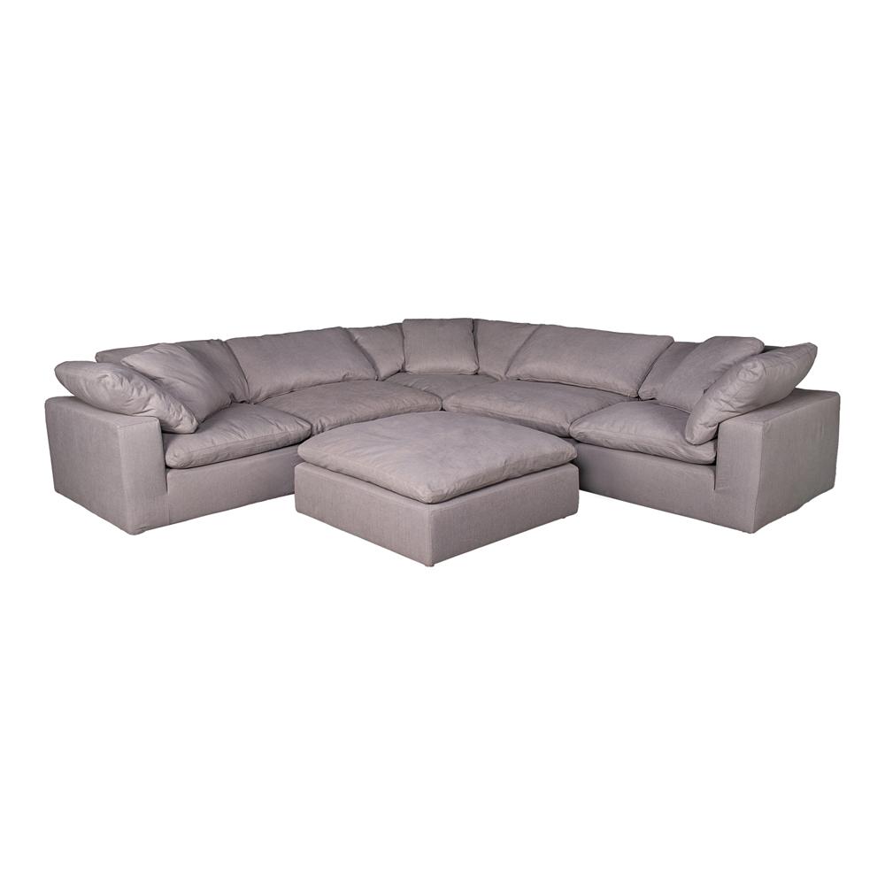 Moes Home - Clay Ottoman Fabric Livesmart in Light Grey - YJ-1002-29 veiw 6