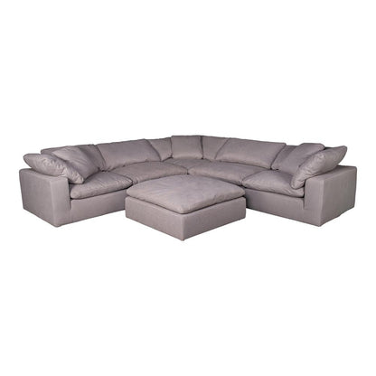 Moes Home - Clay Ottoman Fabric Livesmart in Light Grey - YJ-1002-29 veiw 6