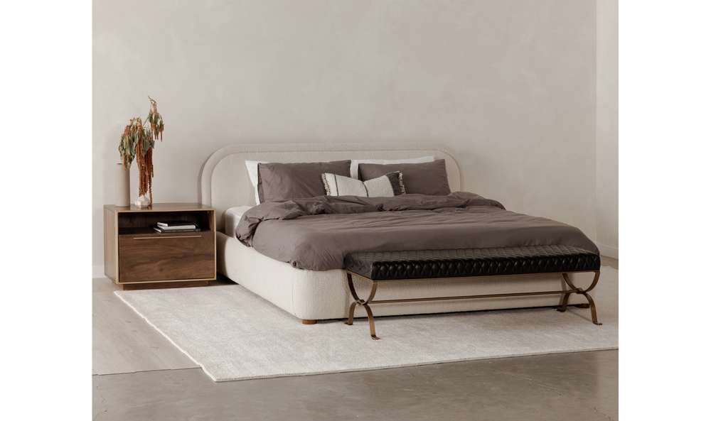 Moes Home  -  Colin Queen Bed in Beige  - RN-1146-34-0 veiw 6