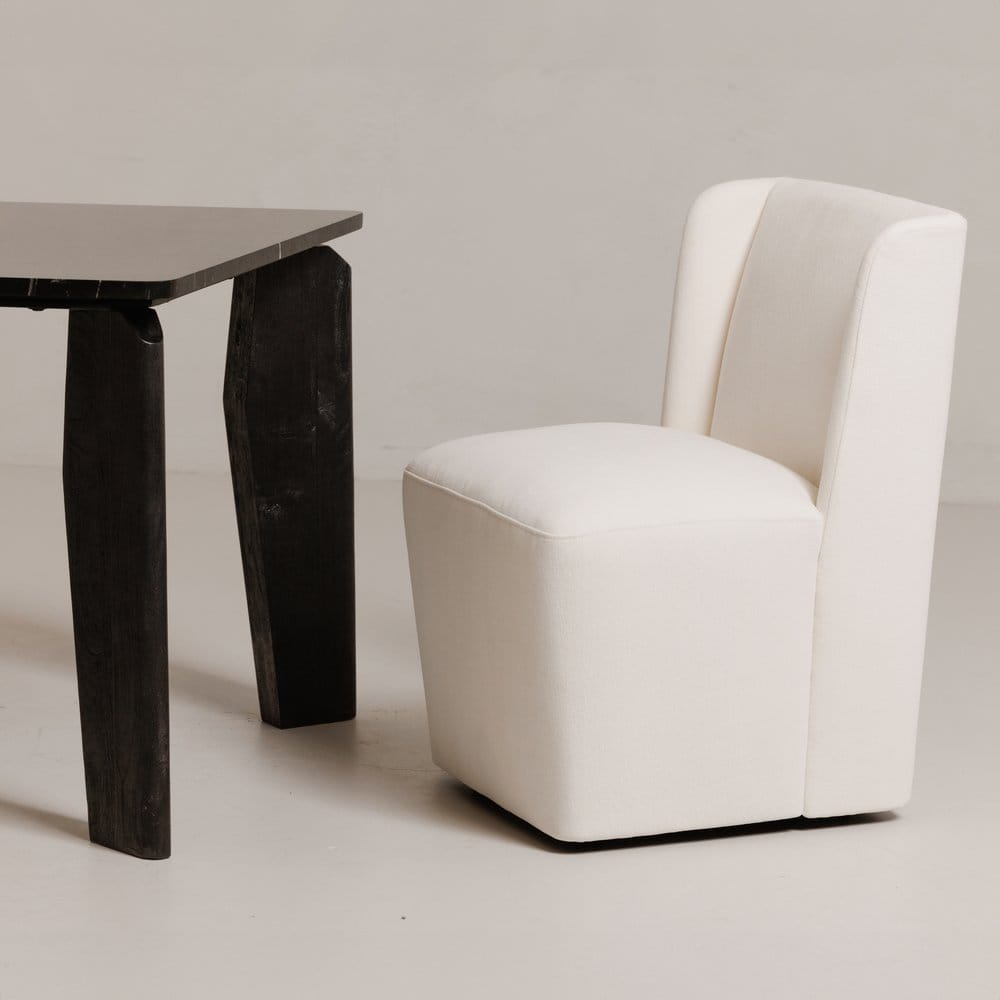 Moes Home - Cormac Rolling Dining Chair Cream - KQ-1035-05-USA view 3