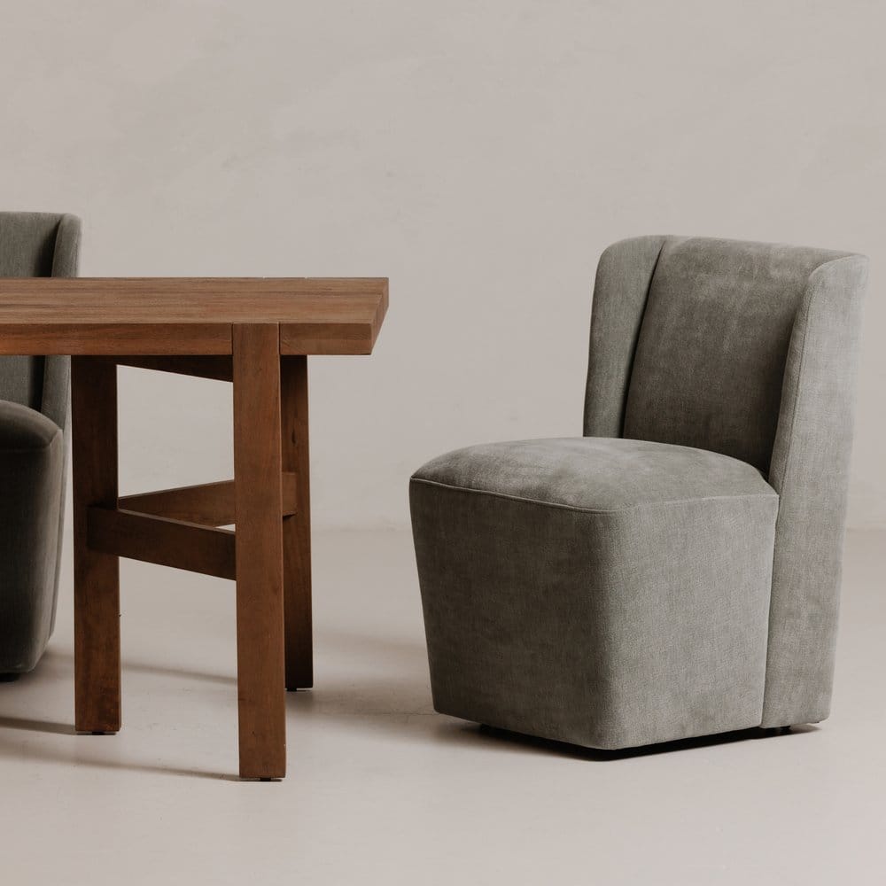 Moes Home - Cormac Rolling Dining Chair Slate Green - KQ-1035-16-USA view 3