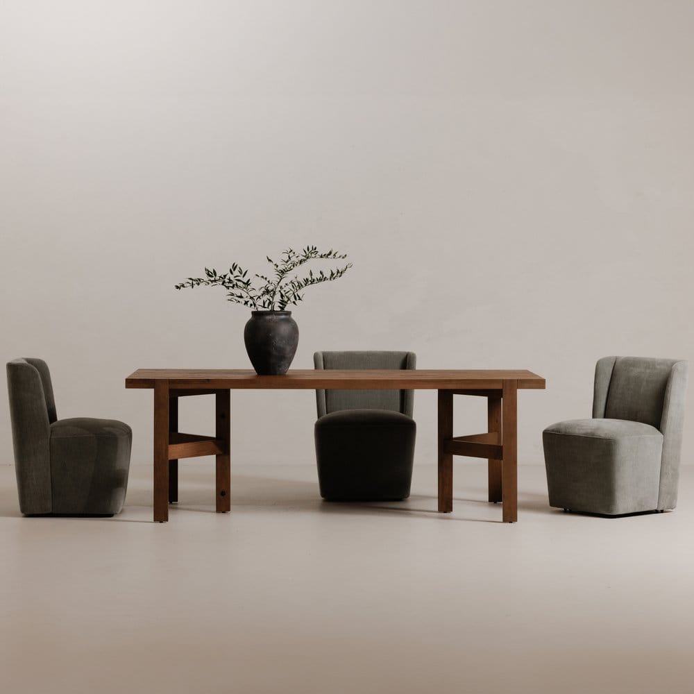 Moes Home - Cormac Rolling Dining Chair Slate Green - KQ-1035-16-USA view 4