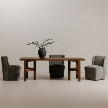Moes Home - Cormac Rolling Dining Chair Slate Green - KQ-1035-16-USA view 4