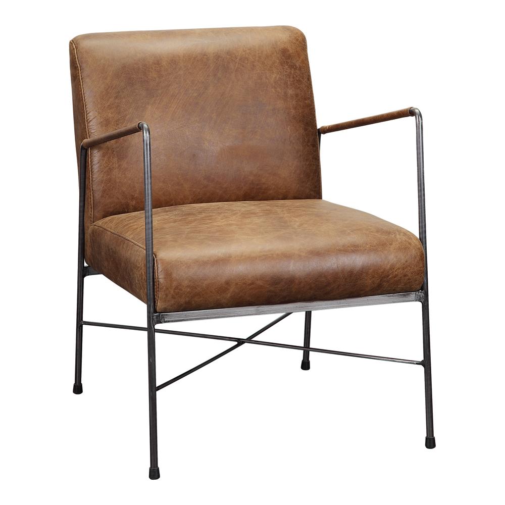 Moes Home - Dagwood Leather Arm Chair in Brown - PK-1089-14 veiw 1