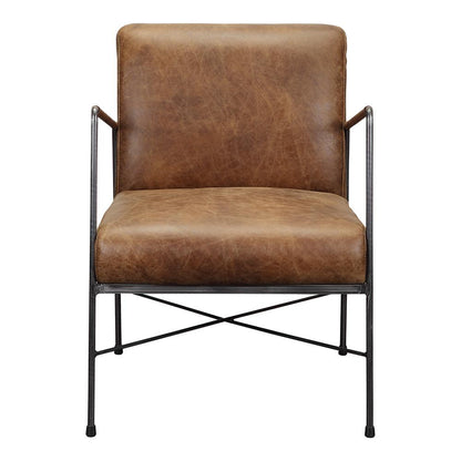 Moes Home - Dagwood Leather Arm Chair in Brown - PK-1089-14 veiw 2
