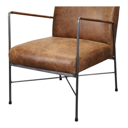 Moes Home - Dagwood Leather Arm Chair in Brown - PK-1089-14 veiw 3