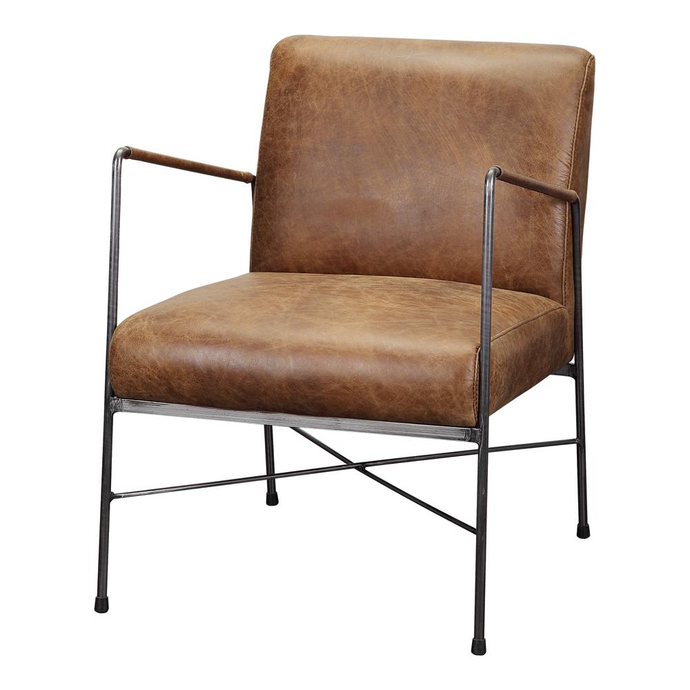 Moes Home - Dagwood Leather Arm Chair in Brown - PK-1089-14 veiw 5
