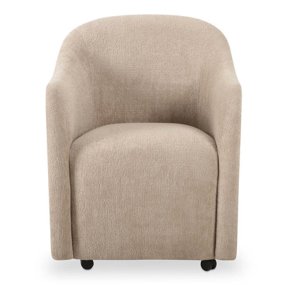 Moes Home - Drava Rolling Dining Chair Beige - OA-1034-34 view 1
