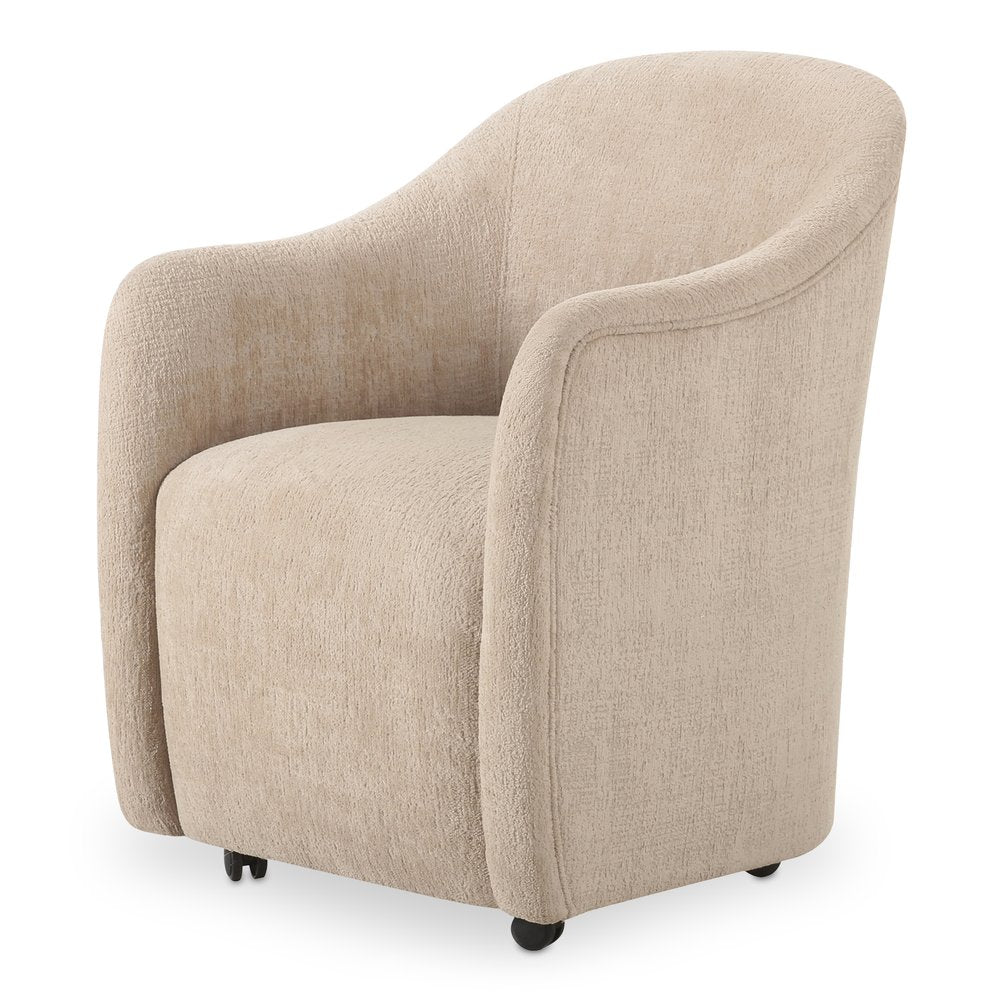 Moes Home - Drava Rolling Dining Chair Beige - OA-1034-34 view 6