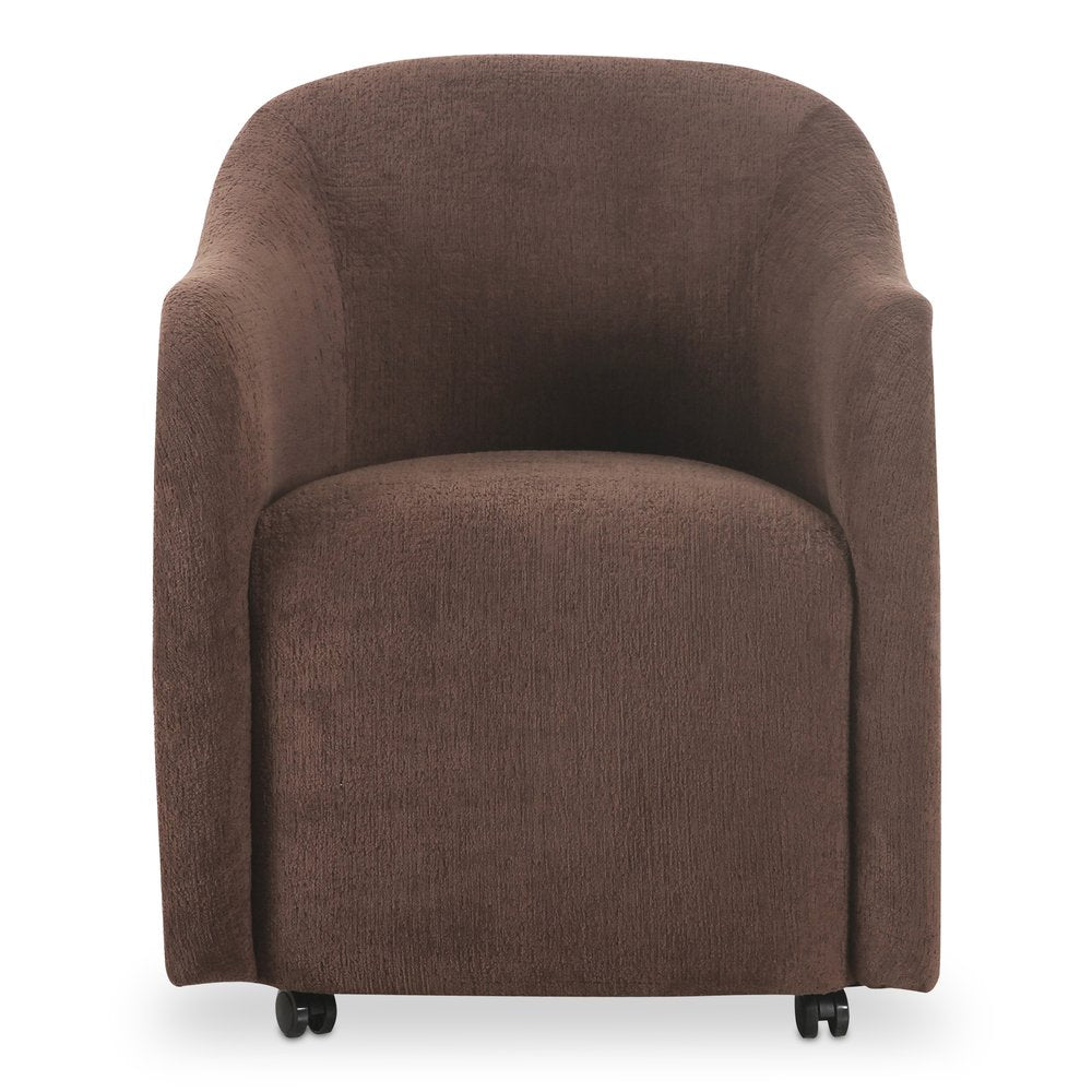 Moes Home - Drava Rolling Dining Chair Dark Brown - OA-1034-20 view 1