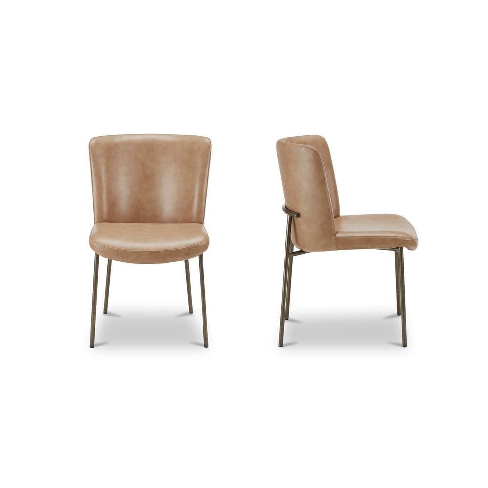 Moes Home - Early Dining Chair Tan Leather-Set of 2 - YM-1012-03 view 4