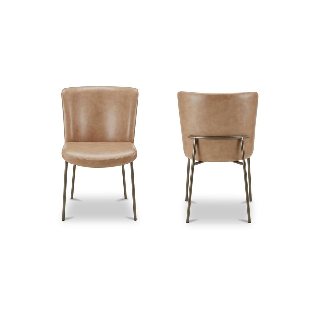 Moes Home - Early Dining Chair Tan Leather-Set of 2 - YM-1012-03 view 7