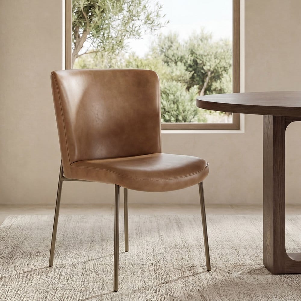 Moes Home - Early Dining Chair Tan Leather-Set of 2 - YM-1012-03 view 10