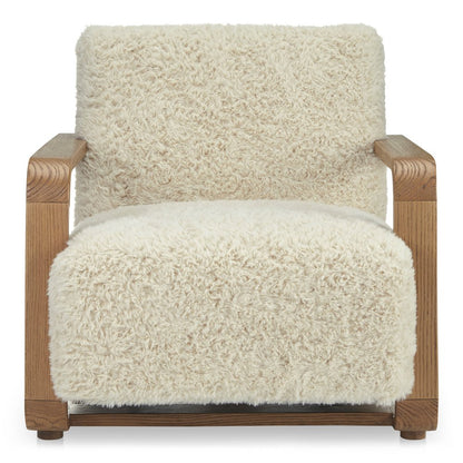 Moes Home - Eckersley Lounge Chair Cream Faux Fur - ME-1073-05 view 2