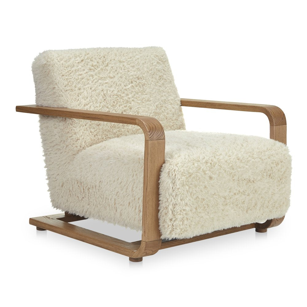 Moes Home - Eckersley Lounge Chair Cream Faux Fur - ME-1073-05 view 3