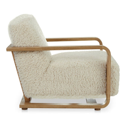 Moes Home - Eckersley Lounge Chair Cream Faux Fur - ME-1073-05 view 4