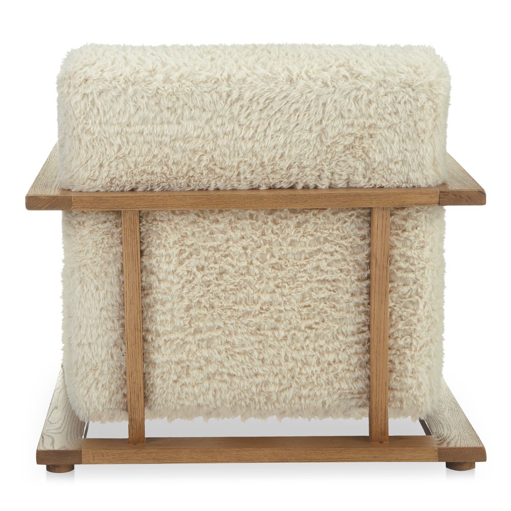 Moes Home - Eckersley Lounge Chair Cream Faux Fur - ME-1073-05 view 5