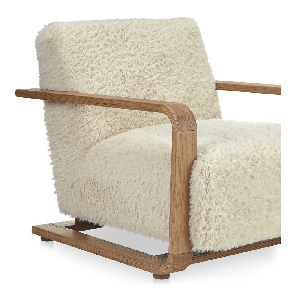 Moes Home - Eckersley Lounge Chair Cream Faux Fur - ME-1073-05 view 6