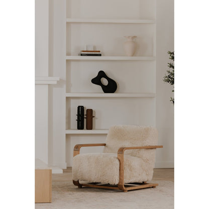 Moes Home - Eckersley Lounge Chair Cream Faux Fur - ME-1073-05 view 7
