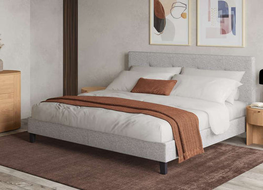 Moes Home - Eliza King Bed in Light Grey Fabric - RN-1021-29-0 veiw 1