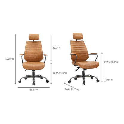 Moes Home - Executive Office Chair Cognac - PK-1081-23 veiw 7