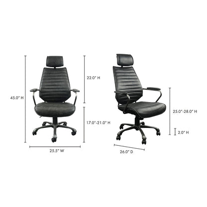 Moes Home - Executive Office Chair in Black - PK-1081-02 veiw 5