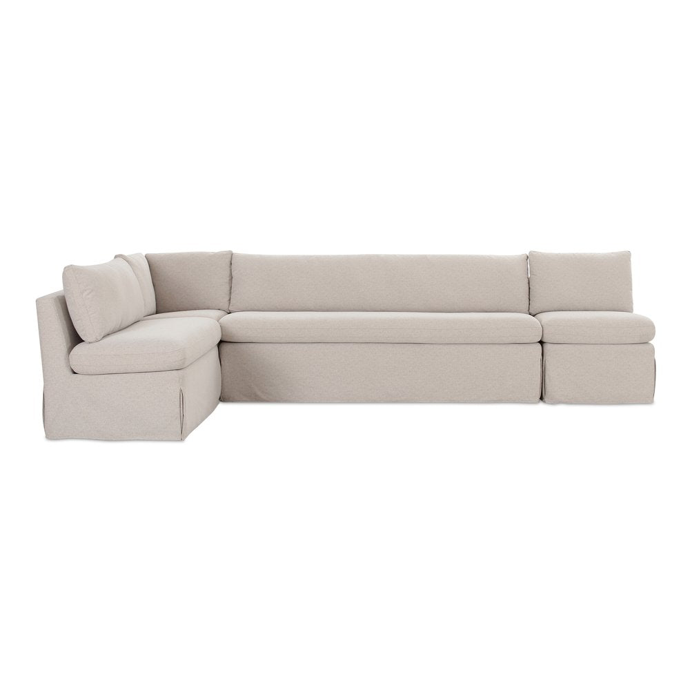 Moes Home - Fable Slipcover Dining Banquette L-Shape Beige 125.5 in. - OA-1069-34 view 1