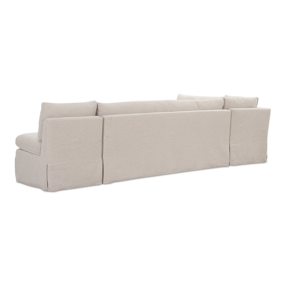 Moes Home - Fable Slipcover Dining Banquette L-Shape Beige 125.5 in. - OA-1069-34 view 2