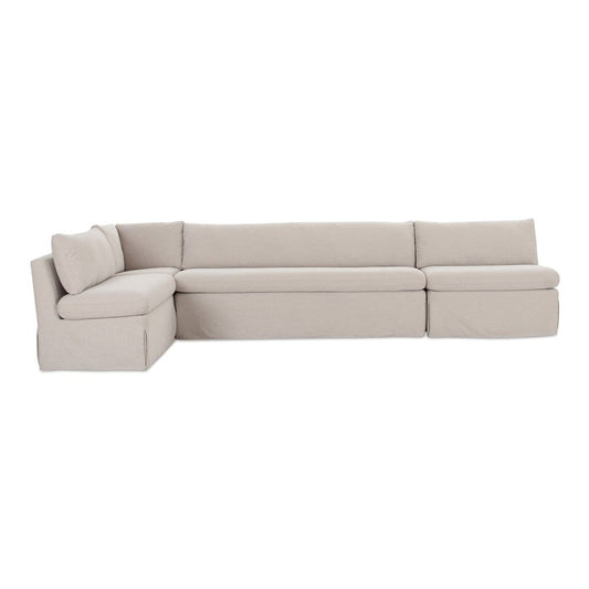 Moes Home - Fable Slipcover Dining Banquette L-Shape Beige 139.5 in. - OA-1070-34 view 1