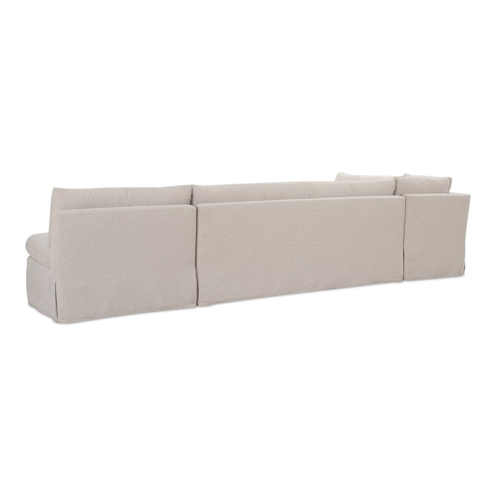 Moes Home - Fable Slipcover Dining Banquette L-Shape Beige 139.5 in. - OA-1070-34 view 2