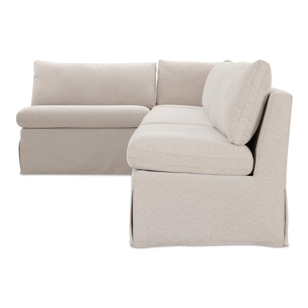 Moes Home - Fable Slipcover Dining Banquette L-Shape Beige 139.5 in. - OA-1070-34 view 3