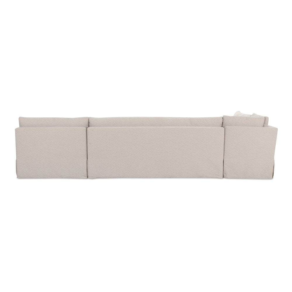 Moes Home - Fable Slipcover Dining Banquette L-Shape Beige 139.5 in. - OA-1070-34 view 4