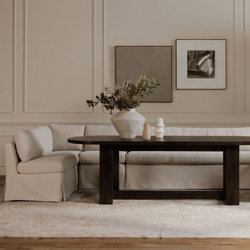 Moes Home - Fable Slipcover Dining Banquette L-Shape Beige 139.5 in. - OA-1070-34 view 10