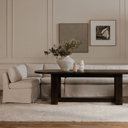 Moes Home - Fable Slipcover Dining Banquette L-Shape Beige 139.5 in. - OA-1070-34 view 10