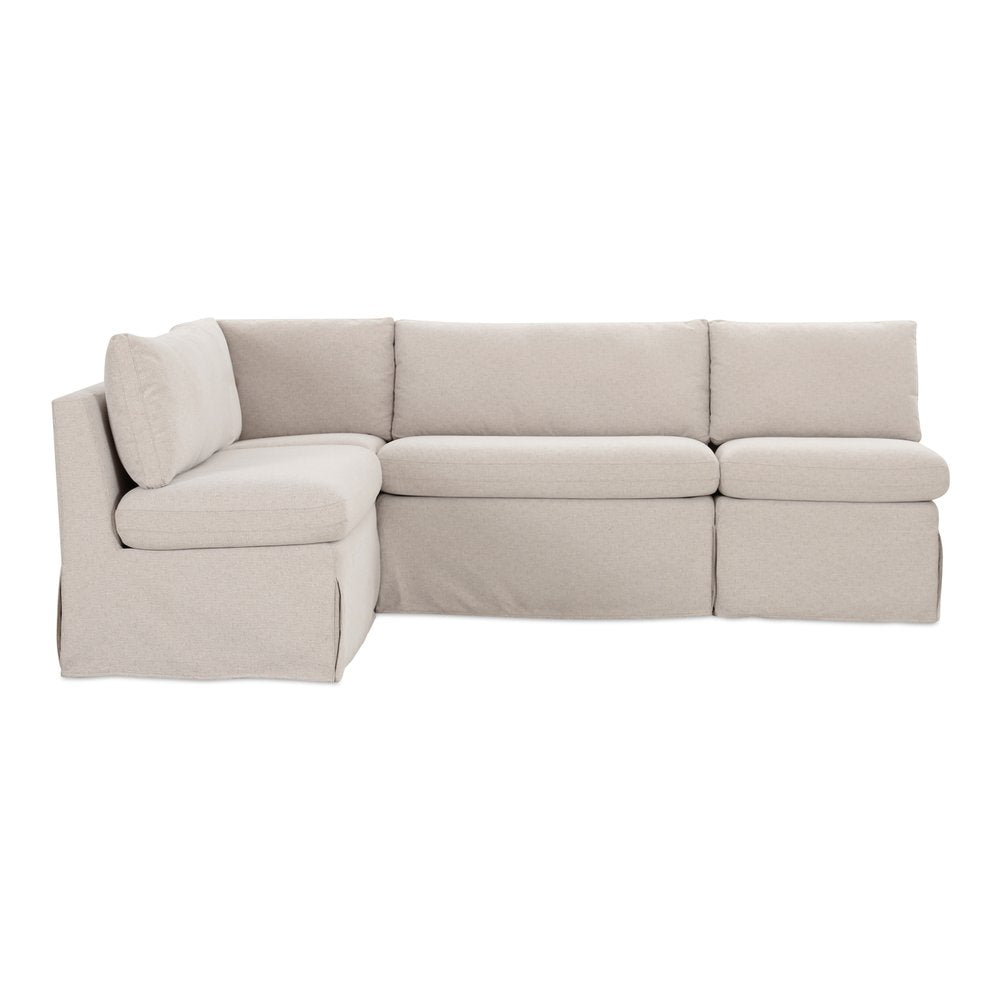 Moes Home - Fable Slipcover Dining Banquette L-Shape Beige 96 in. - OA-1067-34 view 1